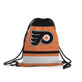 Рюкзак-мешок 3D с принтом Philadelphia Flyers , 100% полиэстер | плотность ткани — 200 г/м2, размер — 35 х 45 см; лямки — толстые шнурки, застежка на шнуровке, без карманов и подкладки | hockey | nhl | philadelphia flyers | нхл | хоккей
