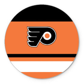 Коврик круглый с принтом Philadelphia Flyers , резина и полиэстер | круглая форма, изображение наносится на всю лицевую часть | hockey | nhl | philadelphia flyers | нхл | хоккей