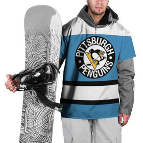 Накидка на куртку 3D с принтом Pittsburgh Penguins blue , 100% полиэстер |  | Тематика изображения на принте: hockey | nhl | pittsburgh penguins | нхл | хоккей
