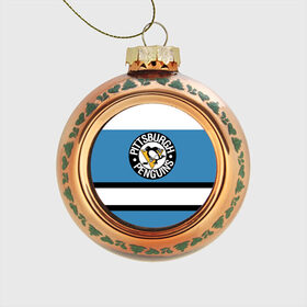 Стеклянный ёлочный шар с принтом Pittsburgh Penguins blue , Стекло | Диаметр: 80 мм | hockey | nhl | pittsburgh penguins | нхл | хоккей