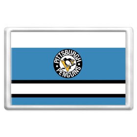 Магнит 45*70 с принтом Pittsburgh Penguins blue , Пластик | Размер: 78*52 мм; Размер печати: 70*45 | Тематика изображения на принте: hockey | nhl | pittsburgh penguins | нхл | хоккей