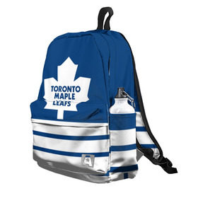 Рюкзак 3D с принтом Toronto Maple Leafs , 100% полиэстер | лямки с регулируемой длиной, сверху петелька, чтобы рюкзак можно было повесить на вешалку. Основное отделение закрывается на молнию, как и внешний карман. Внутри два дополнительных кармана, один из которых закрывается на молнию. По бокам два дополнительных кармашка | Тематика изображения на принте: hockey | nhl | toronto maple leafs | нхл | хоккей