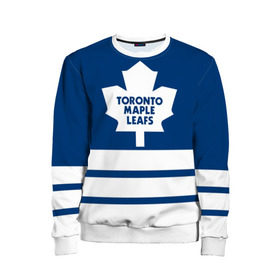 Детский свитшот 3D с принтом Toronto Maple Leafs , 100% полиэстер | свободная посадка, прямой крой, мягкая тканевая резинка на рукавах и понизу свитшота | Тематика изображения на принте: hockey | nhl | toronto maple leafs | нхл | хоккей