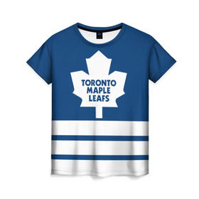 Женская футболка 3D с принтом Toronto Maple Leafs , 100% полиэфир ( синтетическое хлопкоподобное полотно) | прямой крой, круглый вырез горловины, длина до линии бедер | hockey | nhl | toronto maple leafs | нхл | хоккей