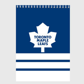 Скетчбук с принтом Toronto Maple Leafs , 100% бумага
 | 48 листов, плотность листов — 100 г/м2, плотность картонной обложки — 250 г/м2. Листы скреплены сверху удобной пружинной спиралью | Тематика изображения на принте: hockey | nhl | toronto maple leafs | нхл | хоккей