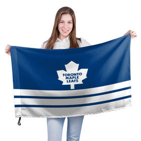 Флаг 3D с принтом Toronto Maple Leafs , 100% полиэстер | плотность ткани — 95 г/м2, размер — 67 х 109 см. Принт наносится с одной стороны | hockey | nhl | toronto maple leafs | нхл | хоккей