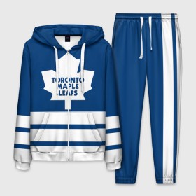 Мужской костюм 3D с принтом Toronto Maple Leafs , 100% полиэстер | Манжеты и пояс оформлены тканевой резинкой, двухслойный капюшон со шнурком для регулировки, карманы спереди | hockey | nhl | toronto maple leafs | нхл | хоккей