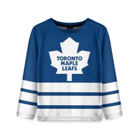 Детский лонгслив 3D с принтом Toronto Maple Leafs , 100% полиэстер | длинные рукава, круглый вырез горловины, полуприлегающий силуэт
 | Тематика изображения на принте: hockey | nhl | toronto maple leafs | нхл | хоккей