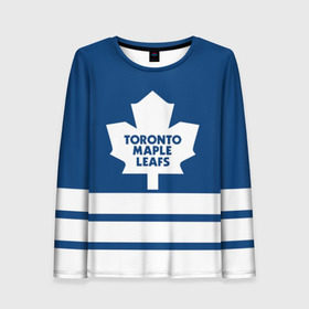 Женский лонгслив 3D с принтом Toronto Maple Leafs , 100% полиэстер | длинные рукава, круглый вырез горловины, полуприлегающий силуэт | hockey | nhl | toronto maple leafs | нхл | хоккей