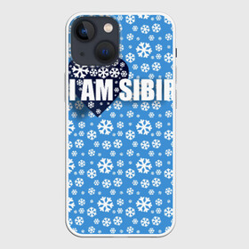 Чехол для iPhone 13 mini с принтом Я люблю Сибирь ,  |  | сибирь | снежинки | я люблю сибирь