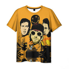 Мужская футболка 3D с принтом Nirvana , 100% полиэфир | прямой крой, круглый вырез горловины, длина до линии бедер | cobain | curt | nirvana | rock | группа | кобейн | курт | нирвана | рок