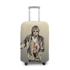 Чехол для чемодана 3D с принтом Nirvana , 86% полиэфир, 14% спандекс | двустороннее нанесение принта, прорези для ручек и колес | cobain | curt | nirvana | rock | группа | кобейн | курт | нирвана | рок