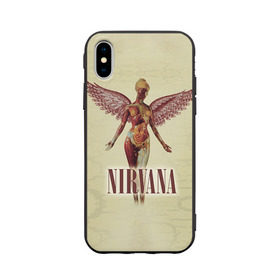 Чехол для Apple iPhone X силиконовый матовый с принтом Nirvana , Силикон | Печать на задней стороне чехла, без боковой панели | cobain | curt | nirvana | rock | группа | кобейн | курт | нирвана | рок