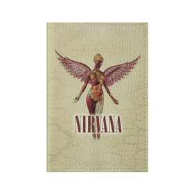 Обложка для паспорта матовая кожа с принтом Nirvana , натуральная матовая кожа | размер 19,3 х 13,7 см; прозрачные пластиковые крепления | cobain | curt | nirvana | rock | группа | кобейн | курт | нирвана | рок