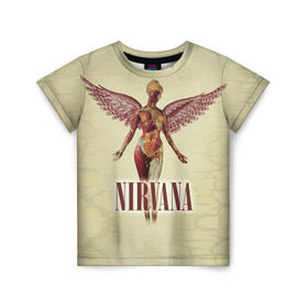Детская футболка 3D с принтом Nirvana , 100% гипоаллергенный полиэфир | прямой крой, круглый вырез горловины, длина до линии бедер, чуть спущенное плечо, ткань немного тянется | cobain | curt | nirvana | rock | группа | кобейн | курт | нирвана | рок