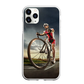 Чехол для iPhone 11 Pro матовый с принтом Велогонщик , Силикон |  | extreme | вело | велосипед | шоссейный велосипед | экстрим