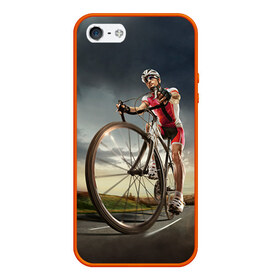 Чехол силиконовый для Телефон Apple iPhone 5/5S с принтом МТБ , Силикон | Область печати: задняя сторона чехла, без боковых панелей | extreme | вело | велосипед | шоссейный велосипед | экстрим