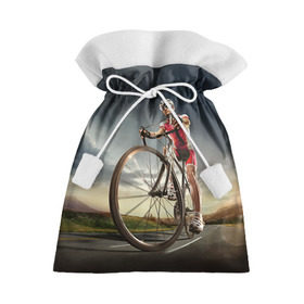 Подарочный 3D мешок с принтом Велогонщик , 100% полиэстер | Размер: 29*39 см | extreme | вело | велосипед | шоссейный велосипед | экстрим