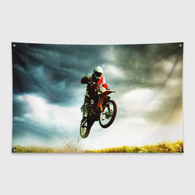 Флаг-баннер с принтом Эндуро , 100% полиэстер | размер 67 х 109 см, плотность ткани — 95 г/м2; по краям флага есть четыре люверса для крепления | extreme | мото | мотокросс | мотоцикл | экстрим