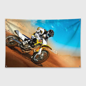 Флаг-баннер с принтом Эндуро , 100% полиэстер | размер 67 х 109 см, плотность ткани — 95 г/м2; по краям флага есть четыре люверса для крепления | extreme | мото | мотокросс | мотоцикл | спорт | экстрим