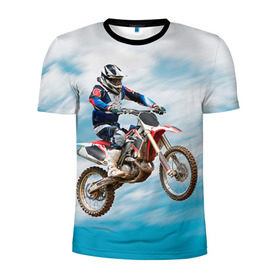 Мужская футболка 3D спортивная с принтом Эндуро , 100% полиэстер с улучшенными характеристиками | приталенный силуэт, круглая горловина, широкие плечи, сужается к линии бедра | extreme | мото | мотокросс | мотоцикл | экстрим