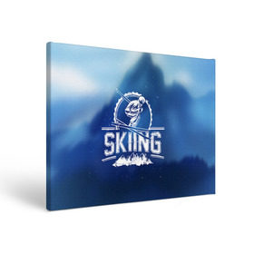 Холст прямоугольный с принтом Лыжный спорт , 100% ПВХ |  | extreme | ski | skiing | горнолыжное | горные лыжи | лыжник | фристайл | экстрим