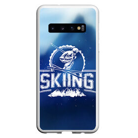 Чехол для Samsung Galaxy S10 с принтом Лыжный спорт , Силикон | Область печати: задняя сторона чехла, без боковых панелей | extreme | ski | skiing | горнолыжное | горные лыжи | лыжник | фристайл | экстрим