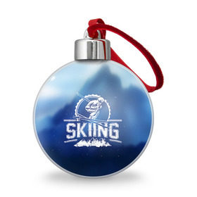 Ёлочный шар с принтом Лыжный спорт , Пластик | Диаметр: 77 мм | extreme | ski | skiing | горнолыжное | горные лыжи | лыжник | фристайл | экстрим