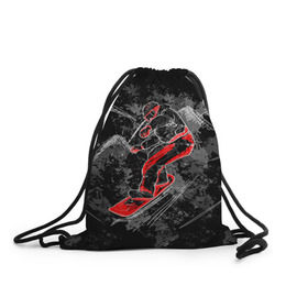 Рюкзак-мешок 3D с принтом Сноубордист , 100% полиэстер | плотность ткани — 200 г/м2, размер — 35 х 45 см; лямки — толстые шнурки, застежка на шнуровке, без карманов и подкладки | extreme | snowboard | сноуборд | сноубордист | экстрим