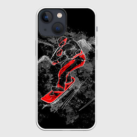 Чехол для iPhone 13 mini с принтом Сноубордист ,  |  | extreme | snowboard | сноуборд | сноубордист | экстрим