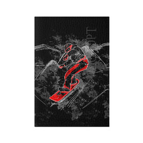 Обложка для паспорта матовая кожа с принтом Сноубордист , натуральная матовая кожа | размер 19,3 х 13,7 см; прозрачные пластиковые крепления | Тематика изображения на принте: extreme | snowboard | сноуборд | сноубордист | экстрим