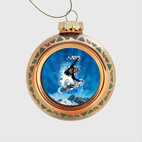 Стеклянный ёлочный шар с принтом Экстрим , Стекло | Диаметр: 80 мм | extreme | snowboard | сноуборд | сноубордист | спорт | экстрим