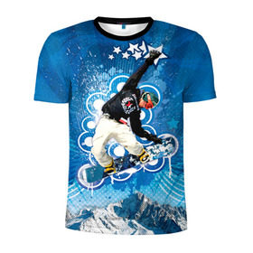 Мужская футболка 3D спортивная с принтом Экстрим , 100% полиэстер с улучшенными характеристиками | приталенный силуэт, круглая горловина, широкие плечи, сужается к линии бедра | Тематика изображения на принте: extreme | snowboard | сноуборд | сноубордист | спорт | экстрим