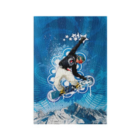 Обложка для паспорта матовая кожа с принтом Экстрим , натуральная матовая кожа | размер 19,3 х 13,7 см; прозрачные пластиковые крепления | extreme | snowboard | сноуборд | сноубордист | спорт | экстрим