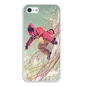 Чехол для iPhone 5/5S матовый с принтом Сноуборд , Силикон | Область печати: задняя сторона чехла, без боковых панелей | extreme | snowboard | сноуборд | сноубордист | экстрим