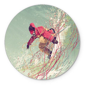 Коврик круглый с принтом Сноуборд , резина и полиэстер | круглая форма, изображение наносится на всю лицевую часть | extreme | snowboard | сноуборд | сноубордист | экстрим