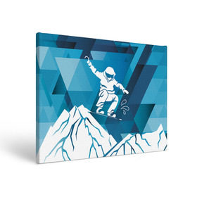 Холст прямоугольный с принтом Горы и сноубордист , 100% ПВХ |  | extreme | snowboard | сноуборд | сноубордист | экстрим