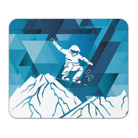 Коврик прямоугольный с принтом Горы и сноубордист , натуральный каучук | размер 230 х 185 мм; запечатка лицевой стороны | extreme | snowboard | сноуборд | сноубордист | экстрим