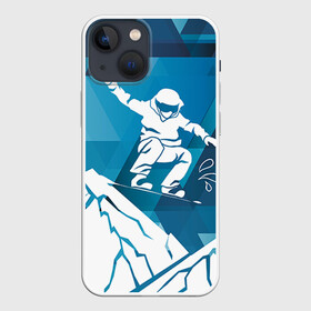 Чехол для iPhone 13 mini с принтом Горы и сноубордист ,  |  | extreme | snowboard | сноуборд | сноубордист | экстрим