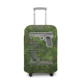 Чехол для чемодана 3D с принтом ТТ , 86% полиэфир, 14% спандекс | двустороннее нанесение принта, прорези для ручек и колес | оружие | пистолет | тт | ттх | тульский токарев
