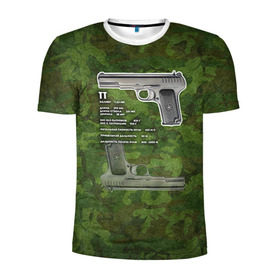 Мужская футболка 3D спортивная с принтом ТТ , 100% полиэстер с улучшенными характеристиками | приталенный силуэт, круглая горловина, широкие плечи, сужается к линии бедра | оружие | пистолет | тт | ттх | тульский токарев
