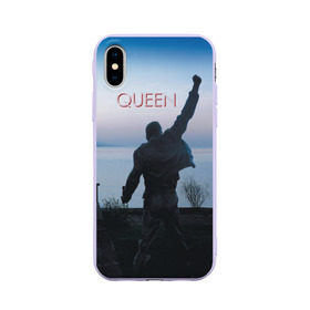 Чехол для Apple iPhone X силиконовый матовый с принтом Queen , Силикон | Печать на задней стороне чехла, без боковой панели | freddie | heavy | mercury | metal | queen | rock | квин | куин | меркури | меркюри | метал | рок | фредди меркьюри | фреди | хэви