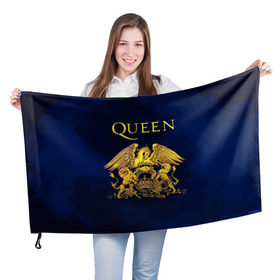 Флаг 3D с принтом Группа Queen , 100% полиэстер | плотность ткани — 95 г/м2, размер — 67 х 109 см. Принт наносится с одной стороны | freddie | heavy | mercury | metal | queen | rock | квин | куин | меркури | меркюри | метал | рок | фредди меркьюри | фреди | хэви