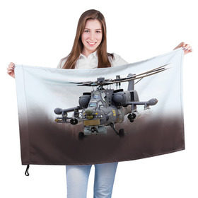 Флаг 3D с принтом МИ 28 , 100% полиэстер | плотность ткани — 95 г/м2, размер — 67 х 109 см. Принт наносится с одной стороны | авиация | армия | боевой | ввс | вертолет | военная техника | ми 28 | ночной охотник | ударный