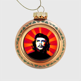 Стеклянный ёлочный шар с принтом Че Гевара , Стекло | Диаметр: 80 мм | куба | поп арт | революционер | чегевара