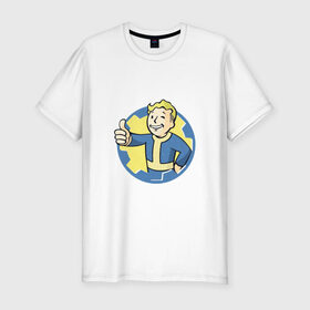 Мужская футболка премиум с принтом Fallout , 92% хлопок, 8% лайкра | приталенный силуэт, круглый вырез ворота, длина до линии бедра, короткий рукав | 