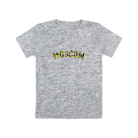 Детская футболка хлопок с принтом Moscow camo , 100% хлопок | круглый вырез горловины, полуприлегающий силуэт, длина до линии бедер | 