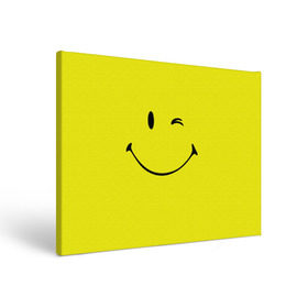 Холст прямоугольный с принтом Смайл , 100% ПВХ |  | emoji | smile | жёлтый | смайл | смайлик | улыбка | эмодзи | эмоции
