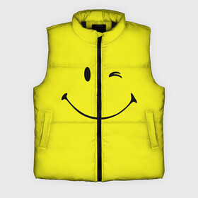 Мужской жилет утепленный 3D с принтом Смайл ,  |  | emoji | smile | жёлтый | смайл | смайлик | улыбка | эмодзи | эмоции
