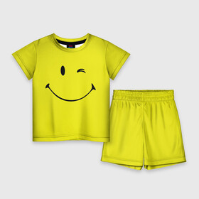 Детский костюм с шортами 3D с принтом Смайл ,  |  | Тематика изображения на принте: emoji | smile | жёлтый | смайл | смайлик | улыбка | эмодзи | эмоции